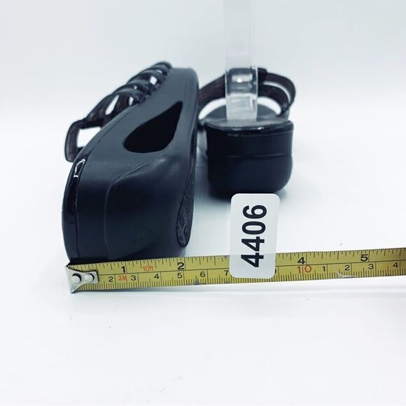 Calvin Klein Women’s Black Patent Leather Cut Out Window Wedge Size 8 - Picture 9 of 16